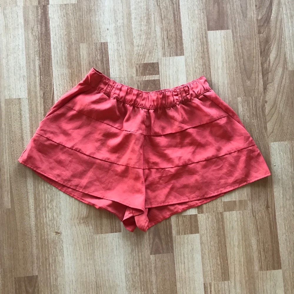 Orange high waisted shorts
